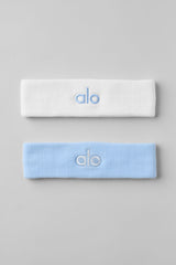 Glow Sweatband (2-Pack) - Seashell Blue/White