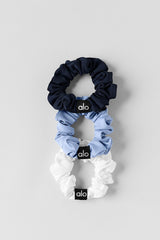Fresh Mini Scrunchie 3-Pack - Light Provence Blue/Navy/White