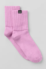 Unisex Half-Crew Scrunch Sock - Candy Heart Pink