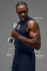 ALO Vapor Muscle Tank - Navy
