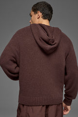 Textured Knit Hoodie - Brownstone