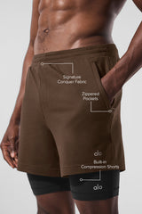 Conquer React 2-In-1 Performance Short - Espresso/Black