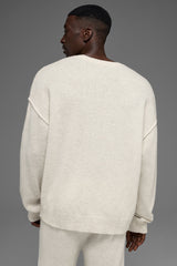 Unisex Wool鑱紺ashmere New Class Crewneck Sweater - Bone Heather