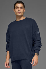 Unisex Wool鑱紺ashmere New Class Crewneck Sweater - Navy