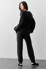Wool鑱紺ashmere New Class Full Zip Hoodie - Black
