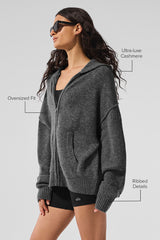 Wool鑱紺ashmere New Class Full Zip Hoodie - Platinum Grey