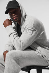 Wool鑱紺ashmere New Class Full Zip Hoodie - Pearl Grey Heather