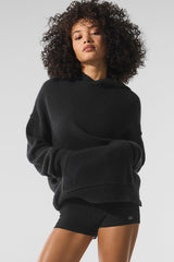 Wool鑱紺ashmere New Class Hoodie - Black