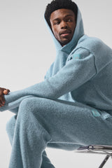 Wool鑱紺ashmere New Class Hoodie - Celestial Blue Granite Heather