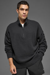 Wool Cashmere New Class 1/4 Zip Pullover - Black