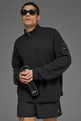 Wool Cashmere New Class 1/4 Zip Pullover - Black