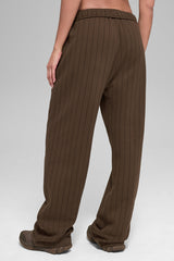 Pinstripe Straight Leg Sweatpant - Espresso Pinstripe