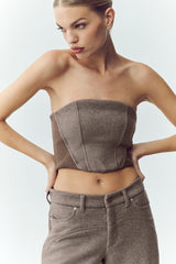Wool Blend Nightcap Corset Top - Alpine Cocoa Heather