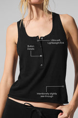Supernatural Sweater Henley Tank - Black