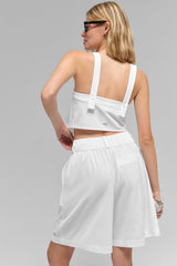 Cropped Dreamscape Tank - White