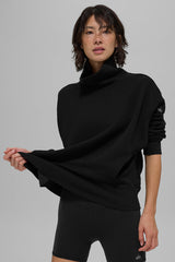 Hazy Mock Neck Pullover - Black