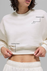 Cropped Accolade Crewneck - Ivory