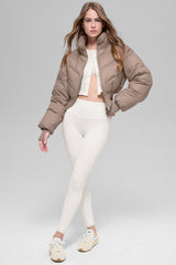 Cropped Atmosphere Puffer - Chai Latte