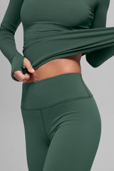 Airbrush Winter Warm High-Waist Nocturne Legging - Clover Green