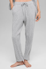 Cable Knit Winter Bliss Pant - Athletic Heather Grey