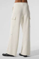 Scholar Knit High-Waist Cargo Pant - Ivory