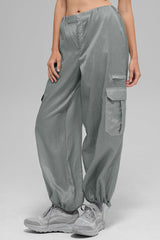 Sheer Game Time Wide Leg Jogger - Lunar Grey