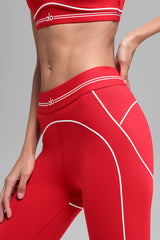 Airbrush High-Waist 7/8 Heart Throb Legging - Bright Red/White