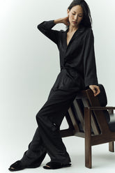 Silk Luminous Pant (Long) - Black
