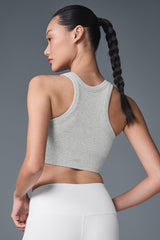 Seamless Delight High Neck Bra - Athletic Heather Grey