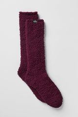Women's Plush Lush Sock - Burgundy