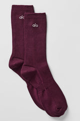 Unisex Half-Crew Understated Sock - Burgundy