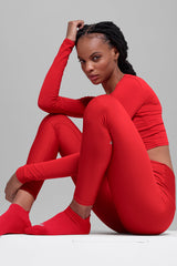 Unisex Performance Tab Sock - Bright Red