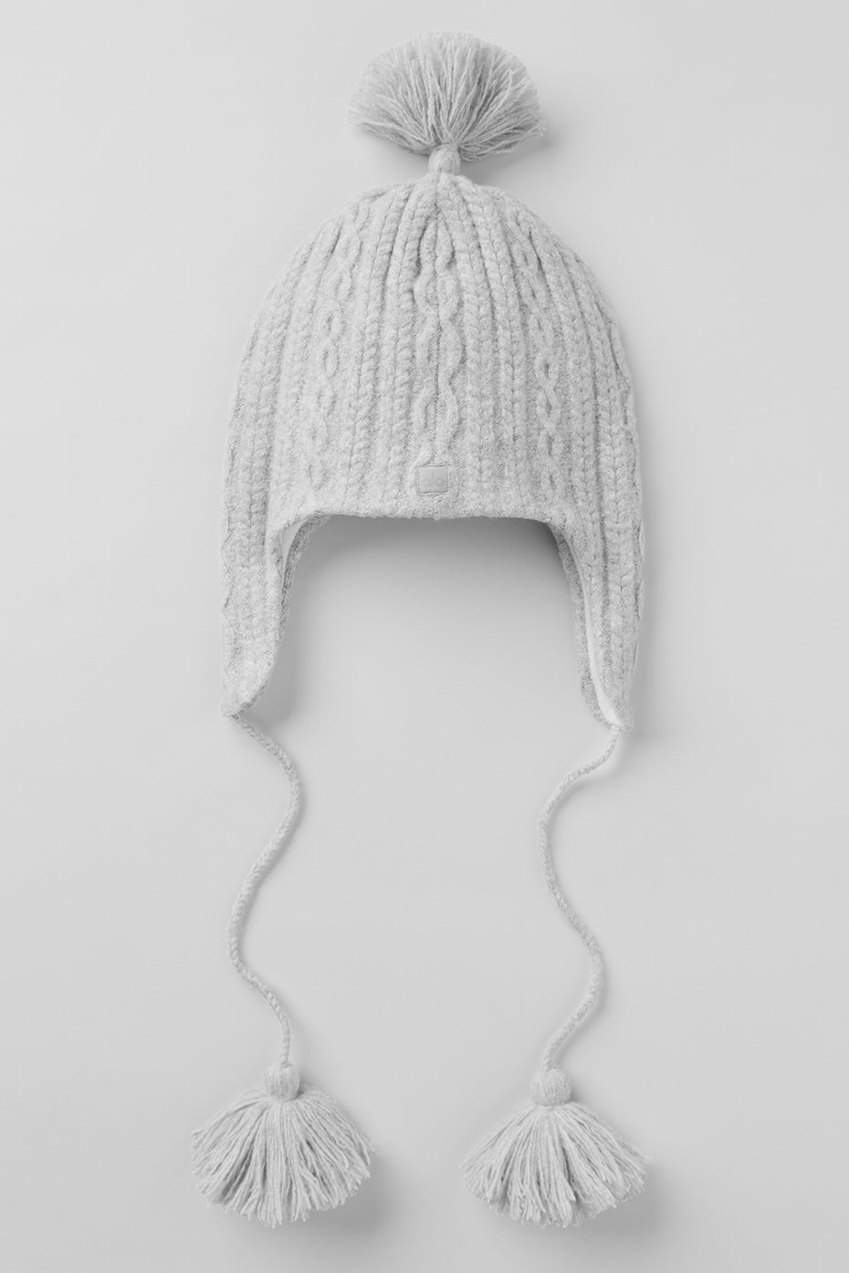 Cable Knit Winter Bliss Earflap Beanie - Athletic Heather Grey
