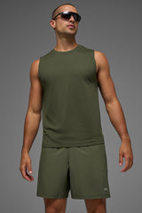 Conquer Muscle Tank - Green Olive
