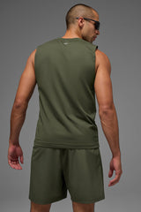 Conquer Muscle Tank - Green Olive