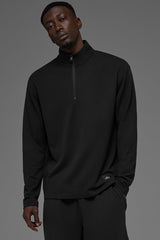 Double Take Long Sleeve 1/4 Zip - Black