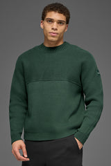 Domain Shift Rib Knit Sweater Crew - Clover Green