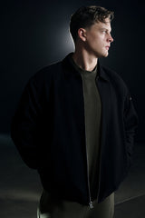 Cotton Canvas Coaches Jacket - Black