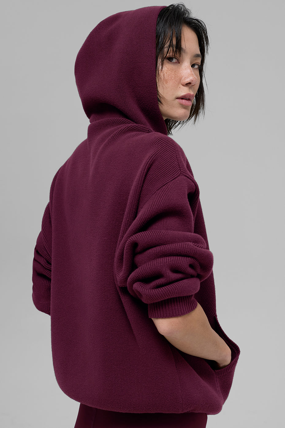Scholar Hooded Sweater - Burgundy