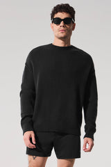 Unisex Wool鑱紺ashmere New Class Crewneck Sweater - Black