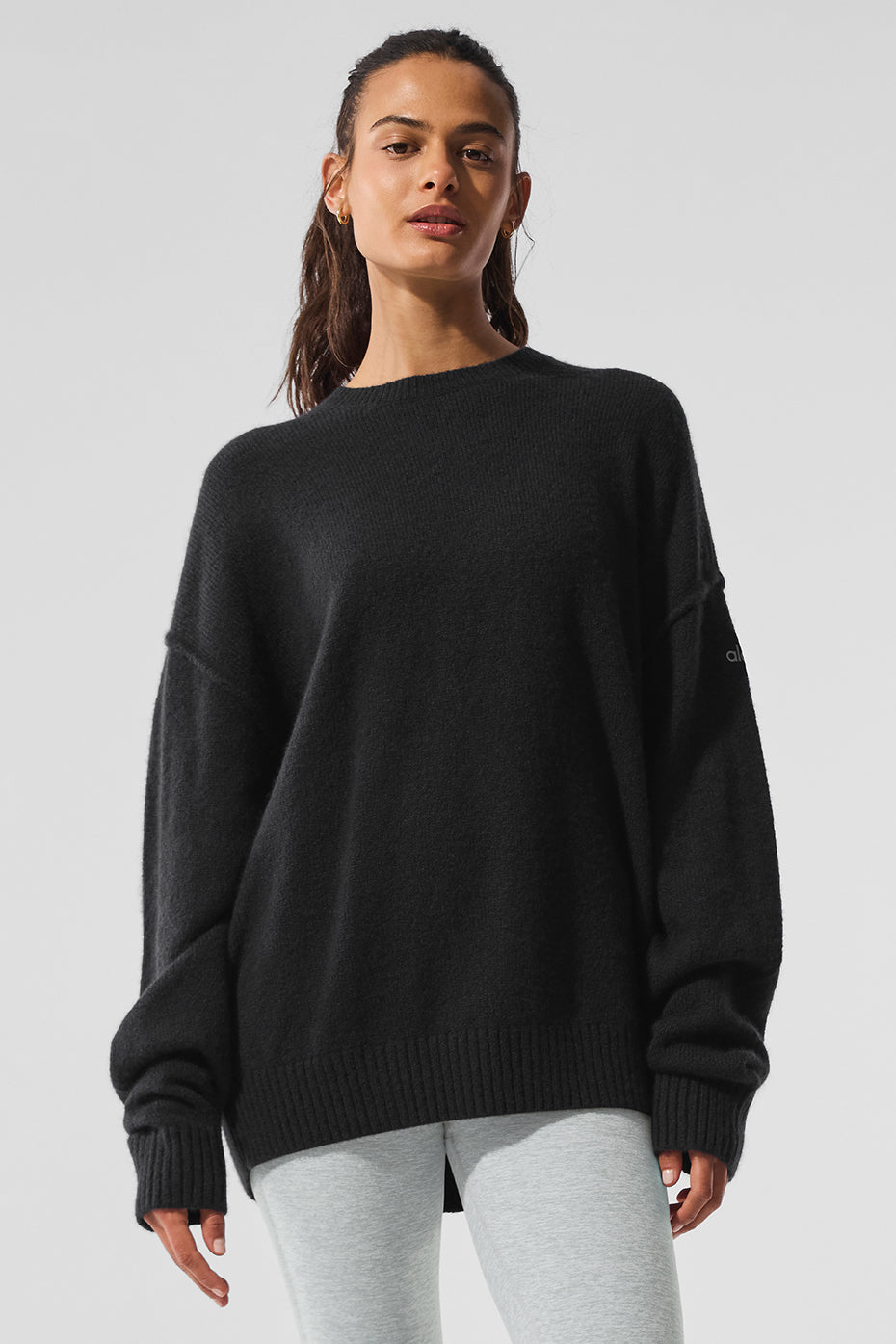 Unisex Wool鑱紺ashmere New Class Crewneck Sweater - Black