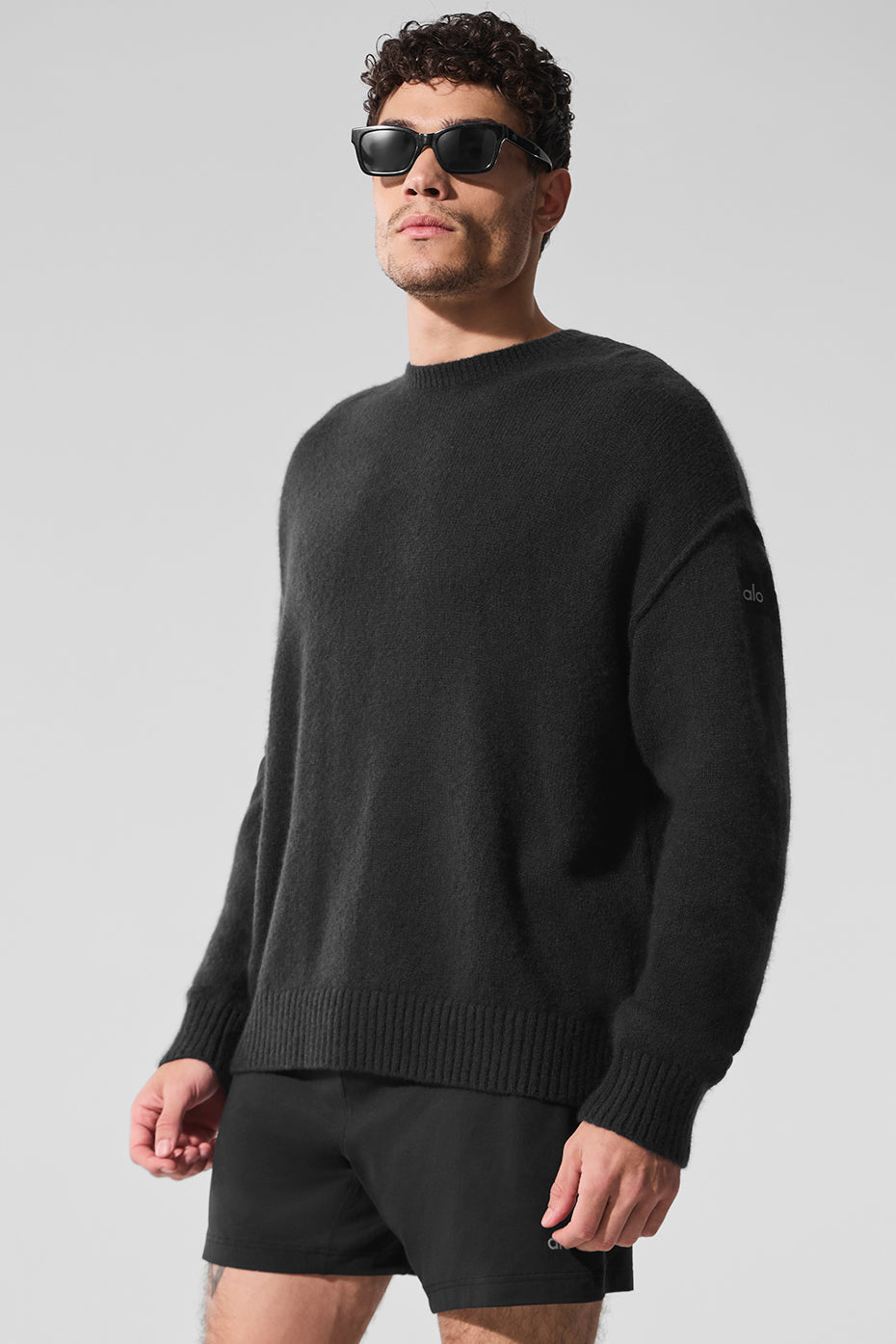 Unisex Wool鑱紺ashmere New Class Crewneck Sweater - Black
