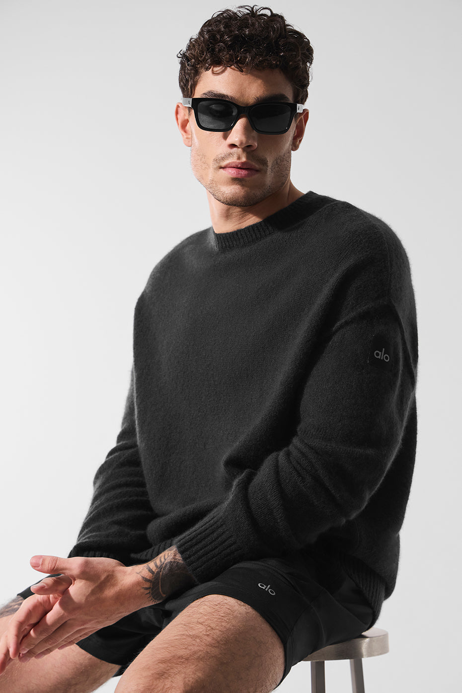 Unisex Wool鑱紺ashmere New Class Crewneck Sweater - Black