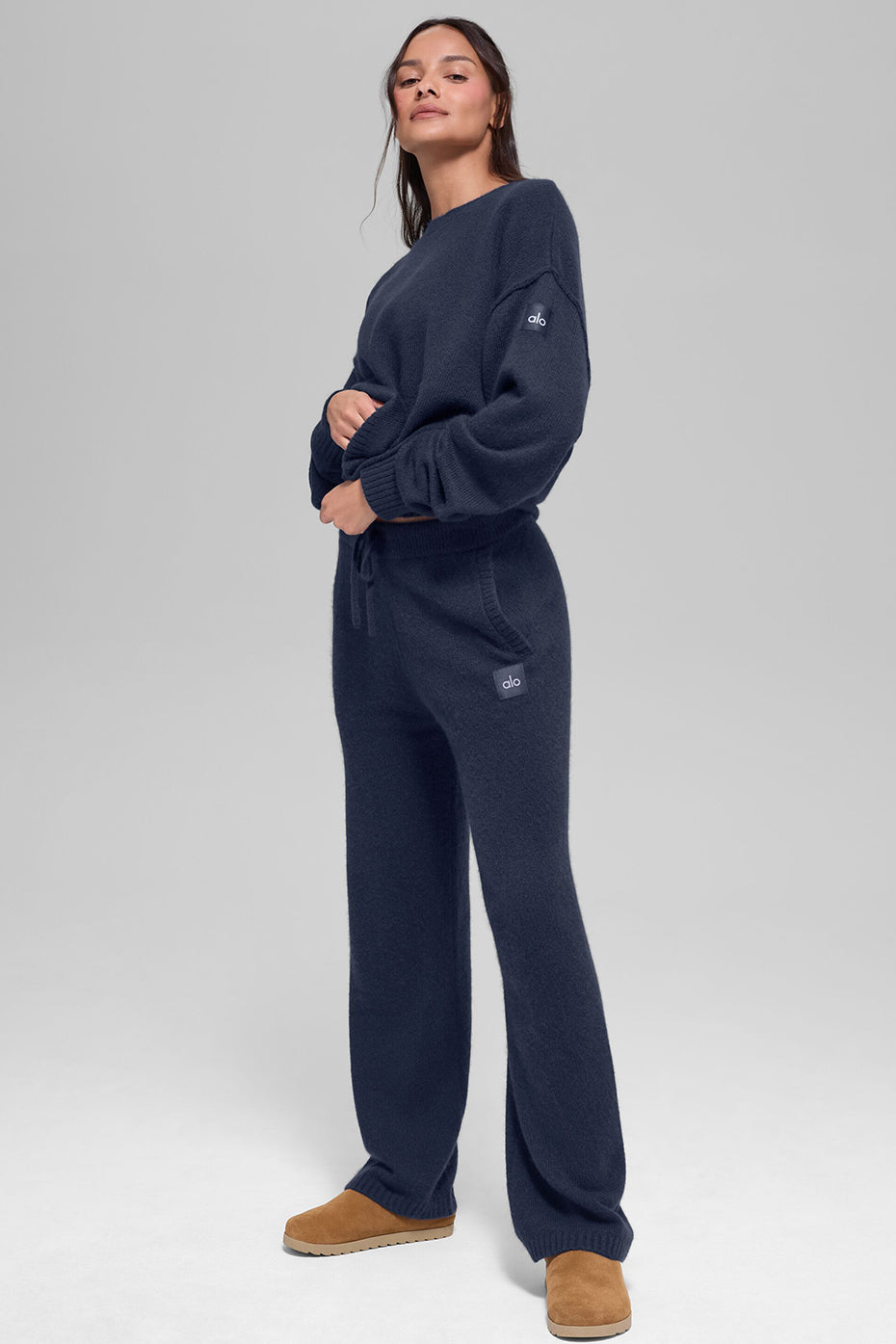 Unisex Wool鑱紺ashmere New Class Crewneck Sweater - Navy