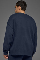 Unisex Wool鑱紺ashmere New Class Crewneck Sweater - Navy