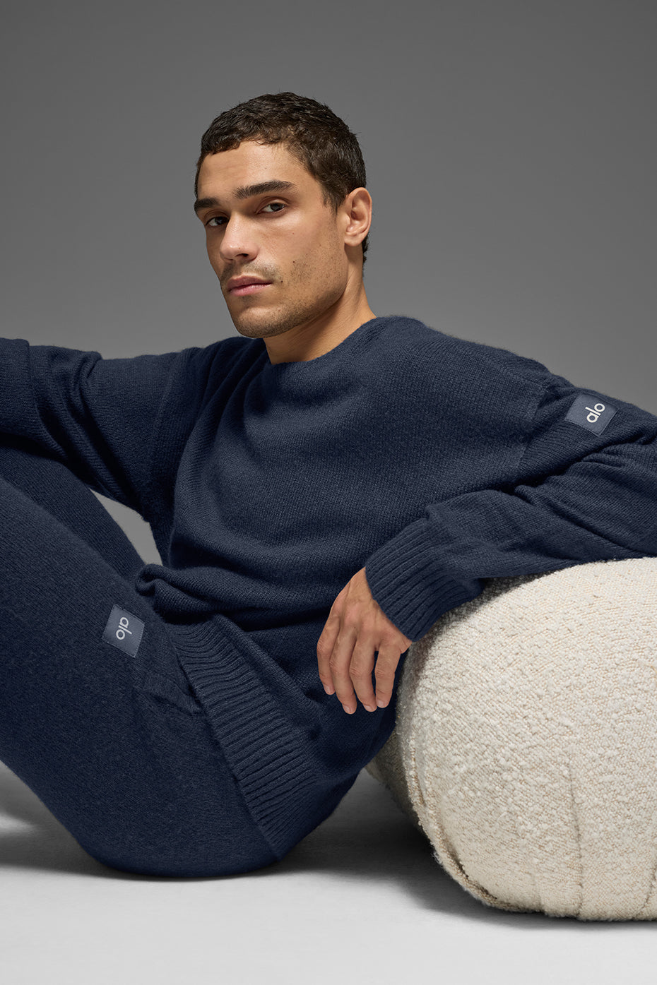 Unisex Wool鑱紺ashmere New Class Crewneck Sweater - Navy