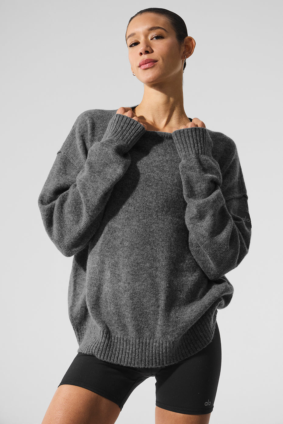 Unisex Wool鑱紺ashmere New Class Crewneck Sweater - Platinum Grey