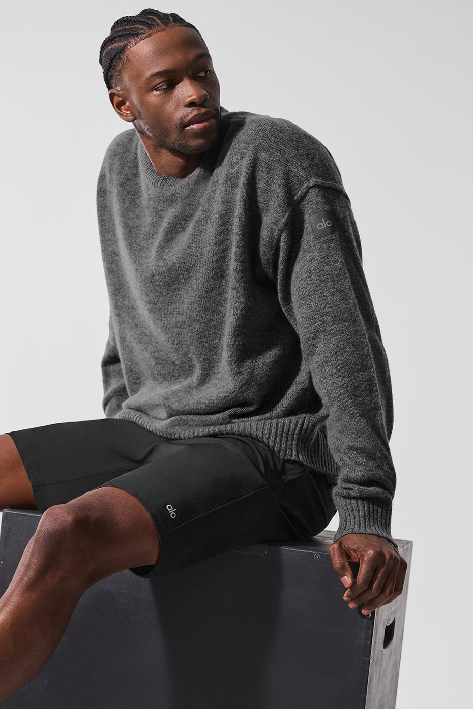 Unisex Wool鑱紺ashmere New Class Crewneck Sweater - Platinum Grey