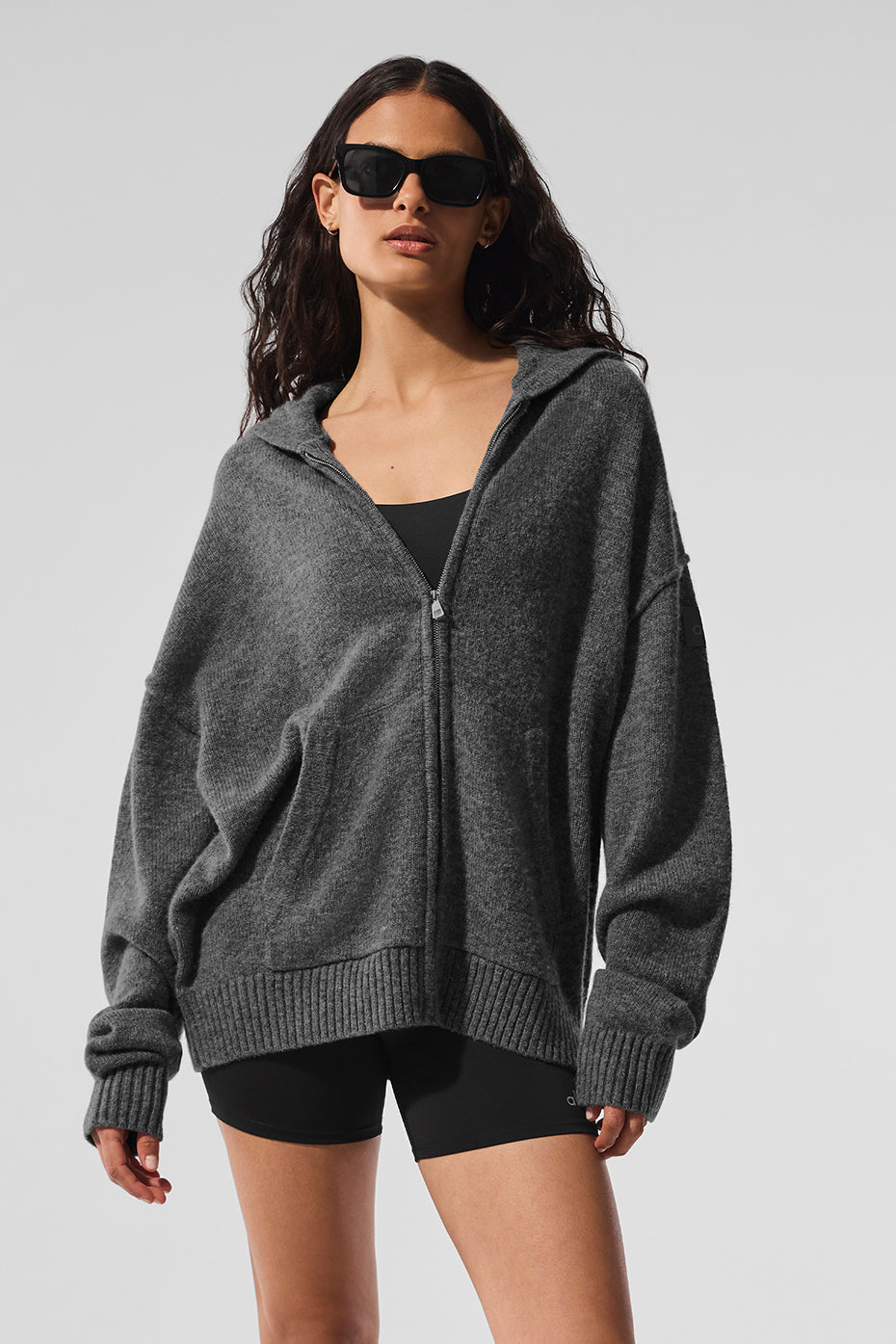 Wool鑱紺ashmere New Class Full Zip Hoodie - Platinum Grey