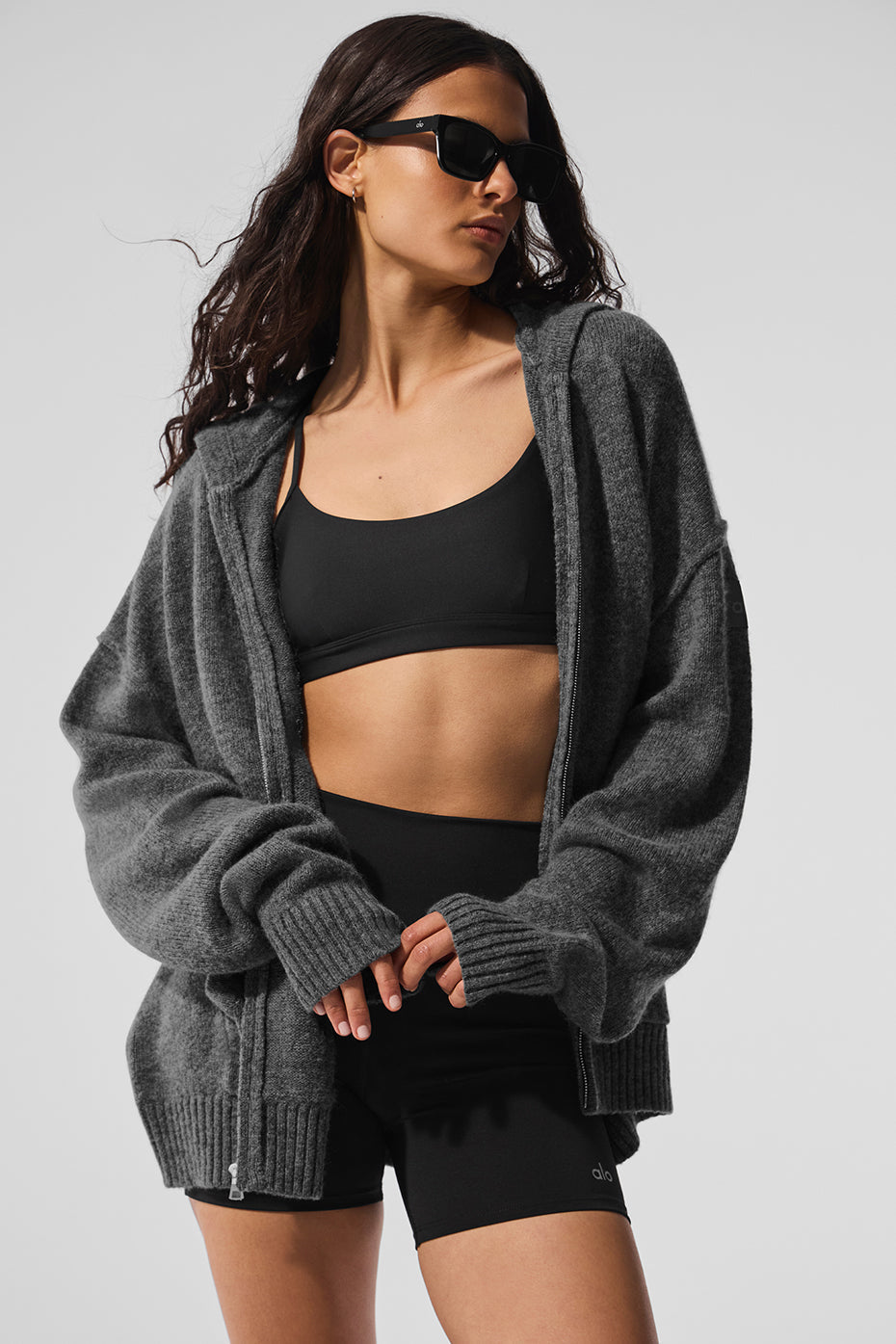 Wool鑱紺ashmere New Class Full Zip Hoodie - Platinum Grey